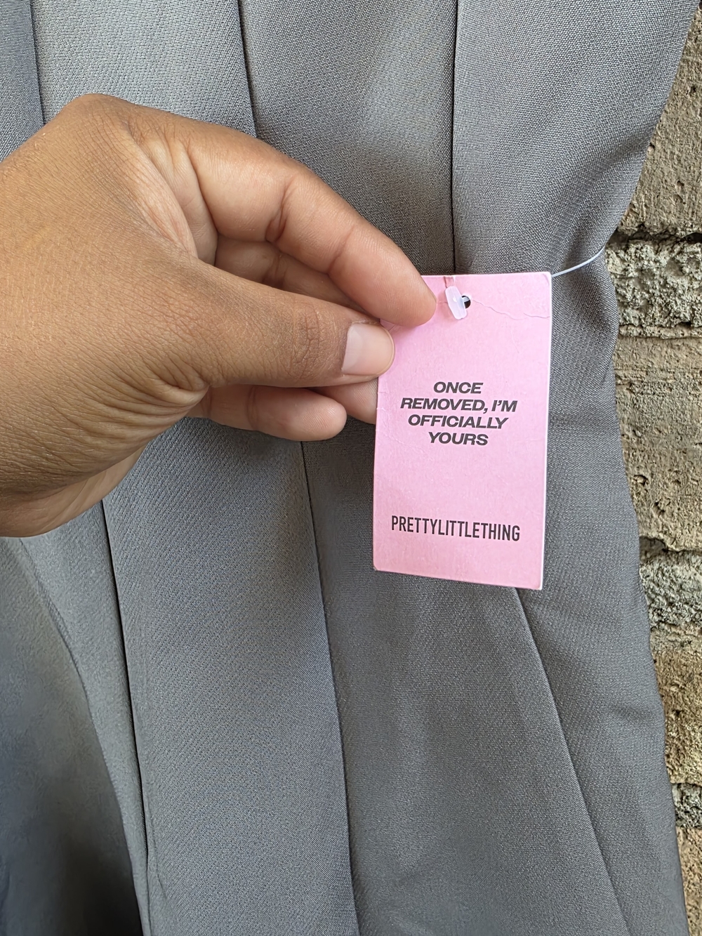 PrettyLittleThing NWT Charcoal Gray Pleated Shift Dress Skater Mini US 2 - Picture 7 of 10